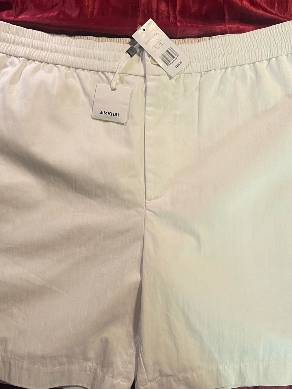 Jonathan Simkhai Men's White Drawstring Athletic Shorts